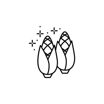Corn, vegetable icon. Simple line, outline vector of Thanksgiving day icons for Stock Illustration