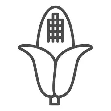 Corn Vegetable Minimal Flat Line Outline Stroke Icon Pictogram Symbol Stock Illustration