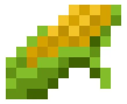 Corn Vegetables Pixel Art Icon Design Stock Illustration