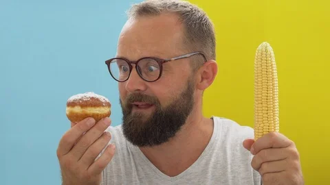 Corn vs cake Stock Footage 110628794