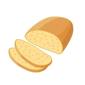 Corn wheat bread whole and pieces of bread - vector illustration in flat design イラスト素材