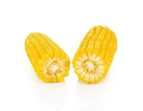 Corn on white background Stock Photos