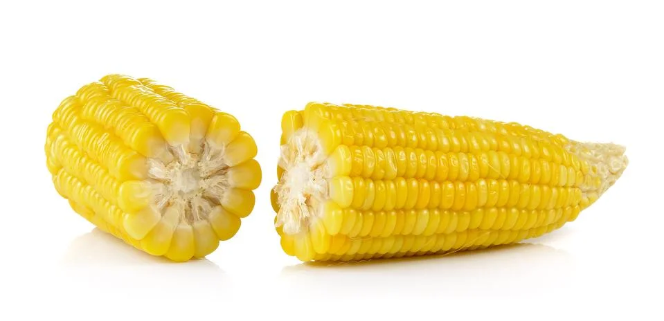Corn on white background Stock Photos