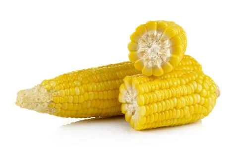 Corn on white background Stock Photos
