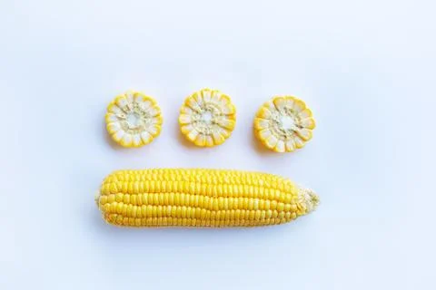 Corn on white background Stock Photos