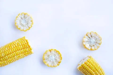 Corn on white background Stock Photos