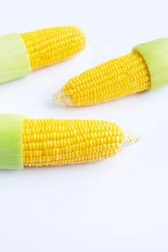 Corn on a white background. Foto stock