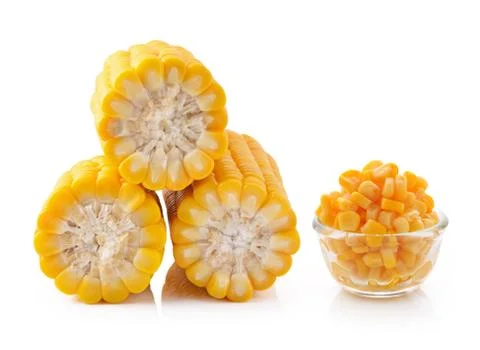 Corn on a white background Stock Photos