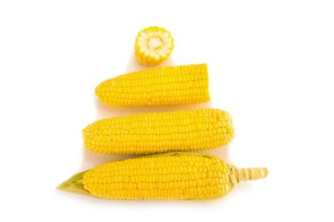 Corn on white background Stock Photos