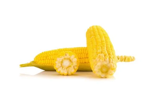 Corn on white background Stock Photos