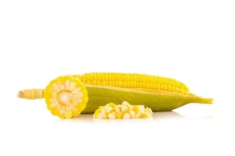 Corn on white background Stock Photos