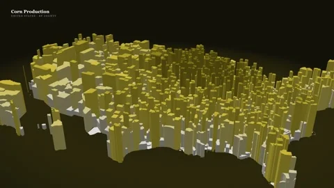 Corn yield in the United States by county Video stock 340440278