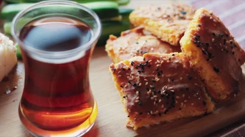 Cornbread, a bread specific to the Black Sea Region of Turkiye Stock Footage 252492819