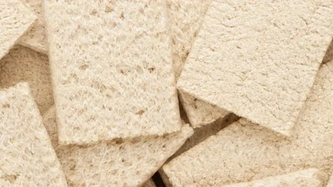 Cornbread, dolly shot. Crispbread low fat. Stock Footage 143815036