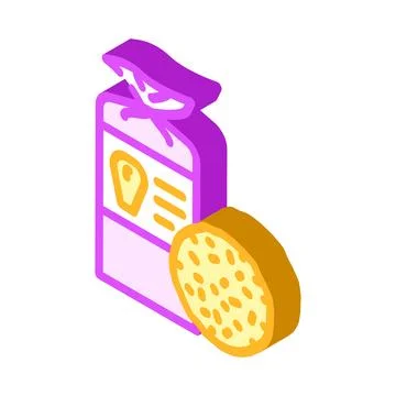 Cornbread food isometric icon vector illustration Stock Illustration