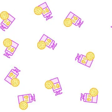 Cornbread food vector seamless pattern Stock Illustration