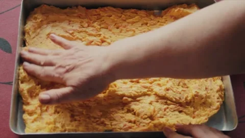 Cornbread making, traditional bread specific to the Black Sea region in Turkey Stock Footage 252260054