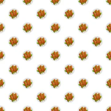 Corndog fast food pattern creating an abstract background Stock Illustration