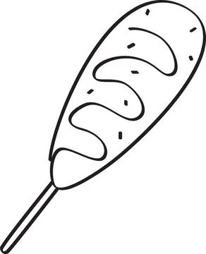 Corndog/Deep-Fried Snack Illustration Illustrazione stock