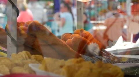 Corndogs at the County Fair Stock Footage 55640608