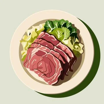 Corned Beef and Cabbage Day cartoon. Stock Illustration