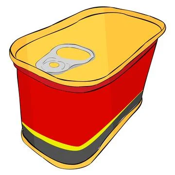 Corned beef can, simple vector hand draw doodle sketch at white Stock Illustration