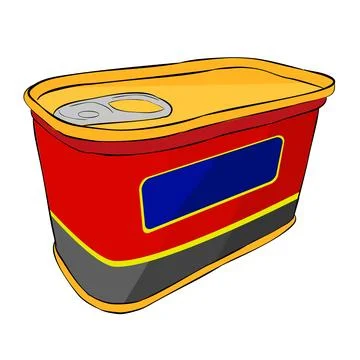 Corned beef can, simple vector hand draw doodle sketch at white Stock Illustration