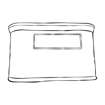 Corned beef can, simple vector hand draw doodle sketch at white Stock Illustration