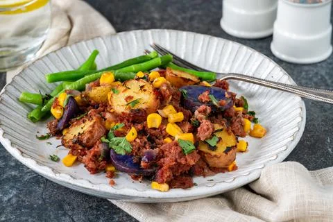 Corned beef hash Foto stock