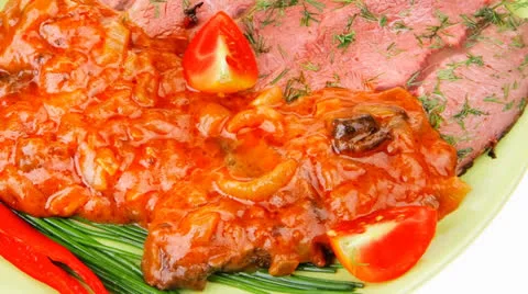 Corned beef on plate Vídeos de archivo 22832793