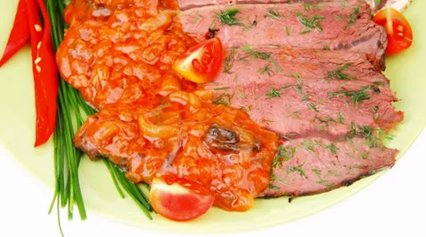 Corned beef on plate Vídeos de archivo 30398821