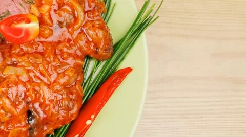 Corned beef on plate Vídeos de archivo 50958431