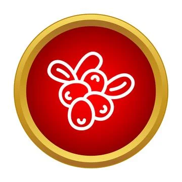 Cornelian cherry berry icon simplifying food symbol Stock Illustration