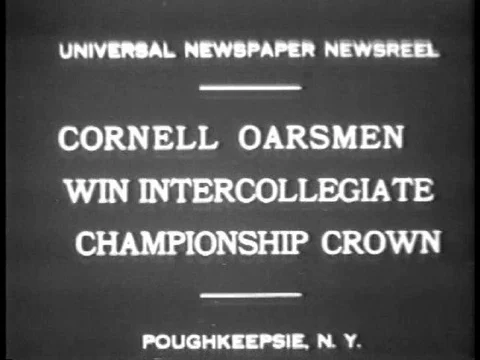 Cornell University oarsmen win intercollegiate championship in 1930. Stock Footage 75318029