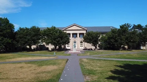 Cornell University's Goldwin Smith Hall Dolly Shot Stock Footage 93337964