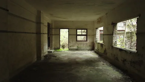 A corner in the abandoned factory, applicable to horror films Stock Footage 232080960
