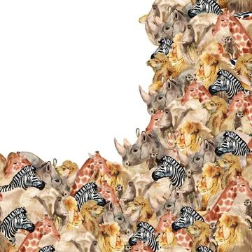 Corner with african animals Stock Illustration