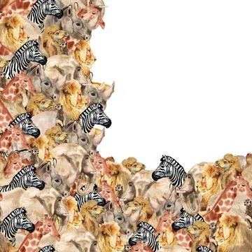 Corner with african animals Stock Illustration