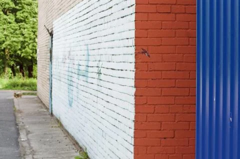 Corner and painted wall Stock Photos