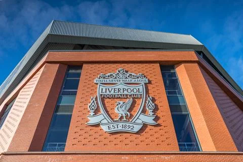 Corner of the Anfield Road stand Stock Photos