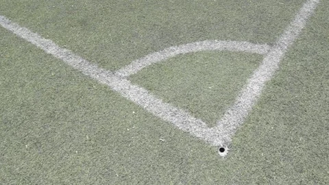 Corner area of ​​a soccer field  corner line 库存影片 153271320