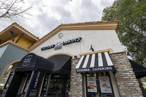 Corner Bakery Cafe Angle View Stock Photos