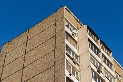 Corner balcony loggia architecture constructivism Stock Photos