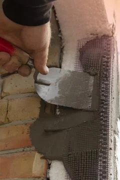 Corner bead with mesh Foto stock