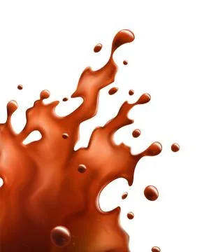 Corner Black Coffee Splash. Isolated Object Stockillustratie