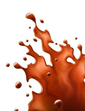 Corner Black Coffee Splash Isolated on a White Background Illustrazione stock
