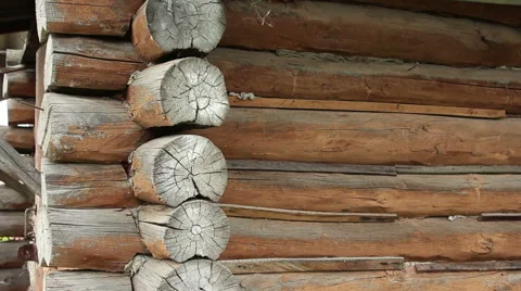 The corner of the blockhouse vertical panning Stock Footage 65448443