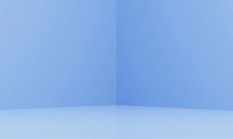 Corner of blue room in the 3d. Blue background, 3d render Stock Illustration