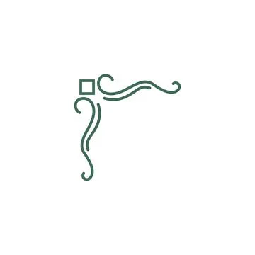 Corner border, ornament icon design template Illustrazione stock