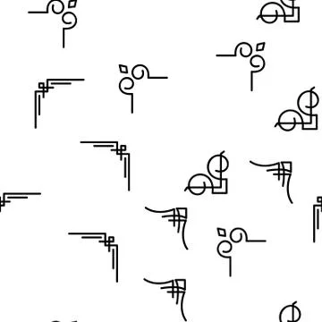 Corner Border Vector Seamless Pattern 스톡 일러스트